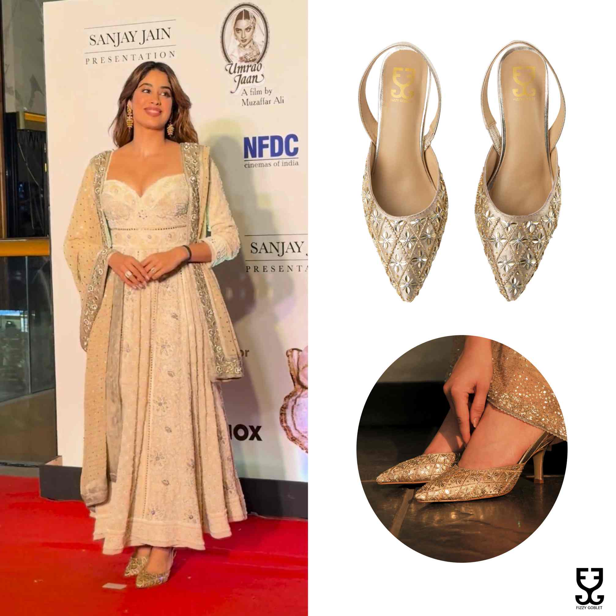 Janhvi Kapoor in Starstruck : Salsa Mule Heels - Kareena Kapoor Khan x Fizzy Goblet - Limited Edition
