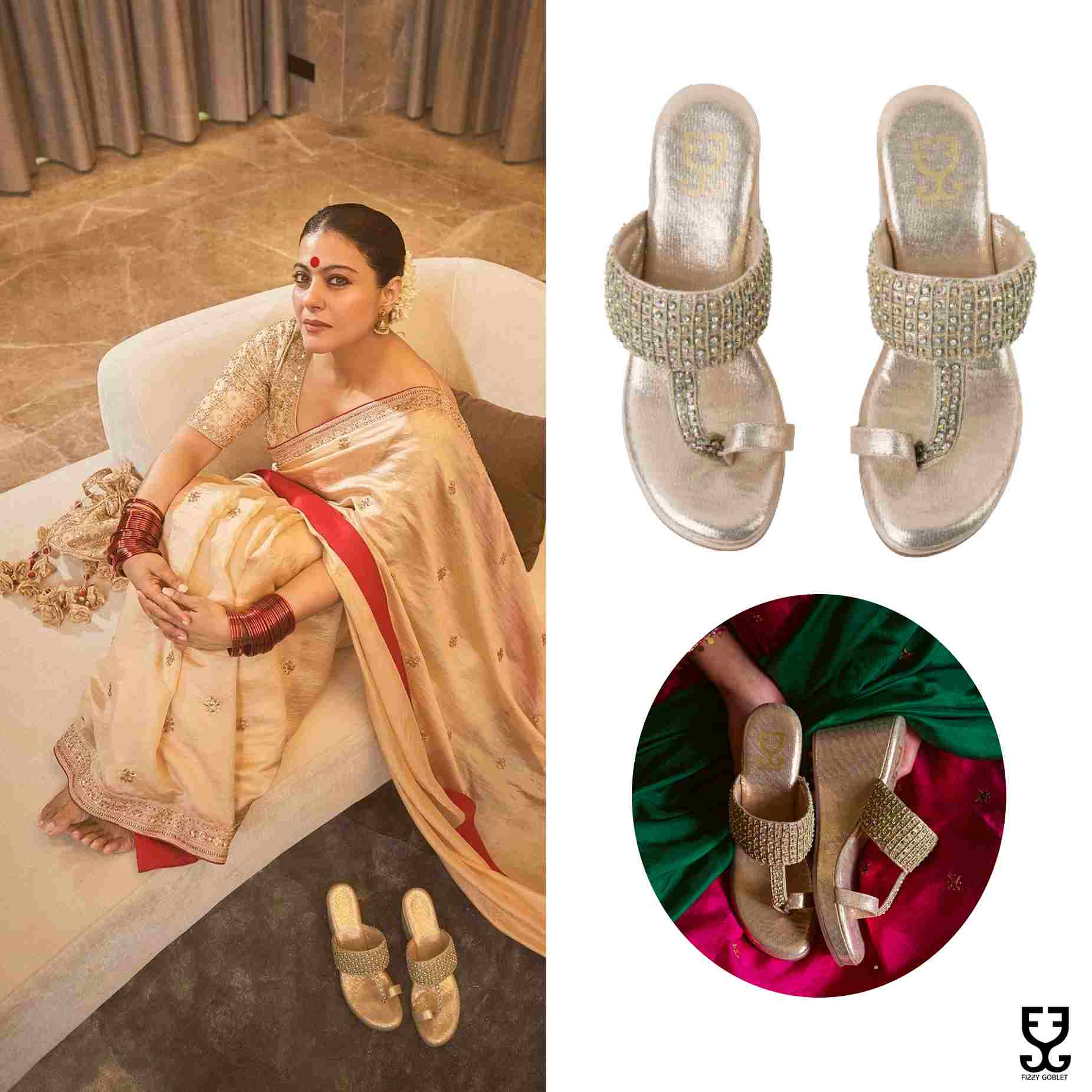 Kajol Devgan in Hollywood High Kolha Wedge