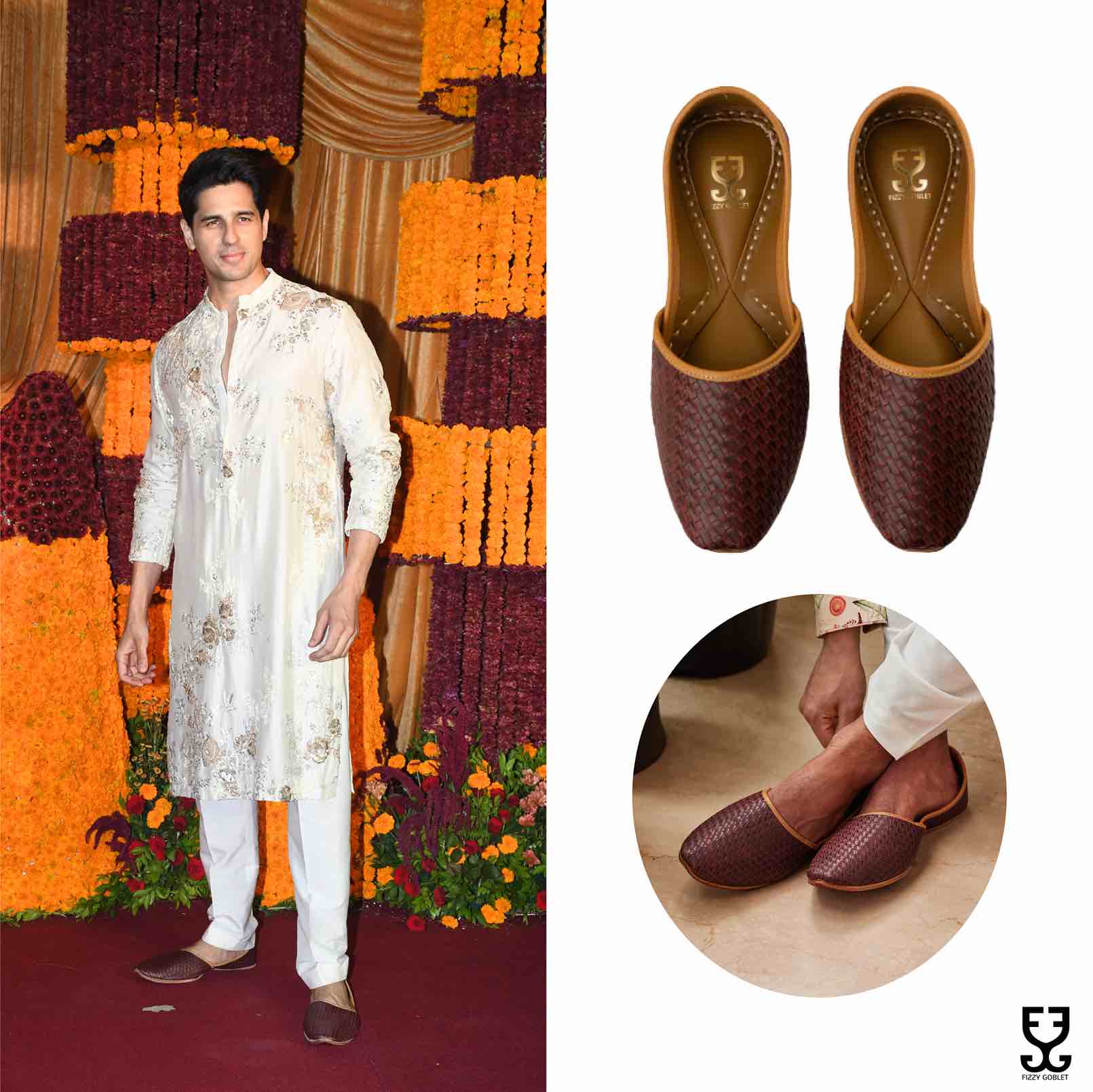 Sidharth Malhotra in Pattern-Breaker Brown : Juttis For Men