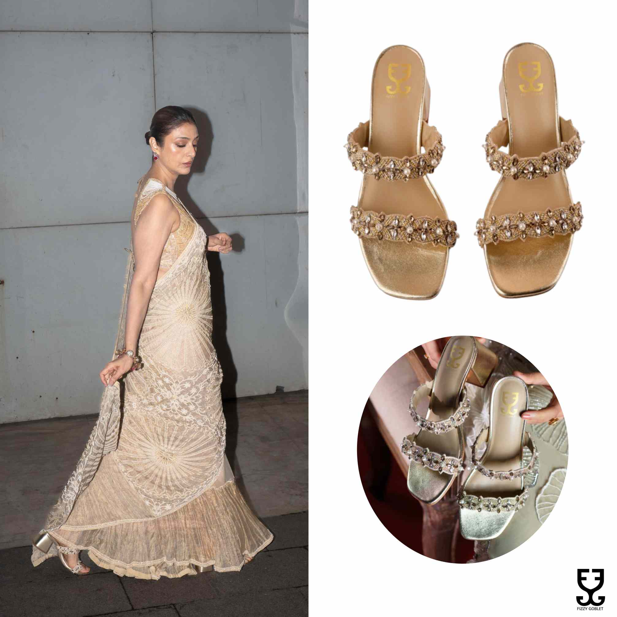 Tabassum Fatima Hashmi in Golden Hour Glam : Sandal Heels
