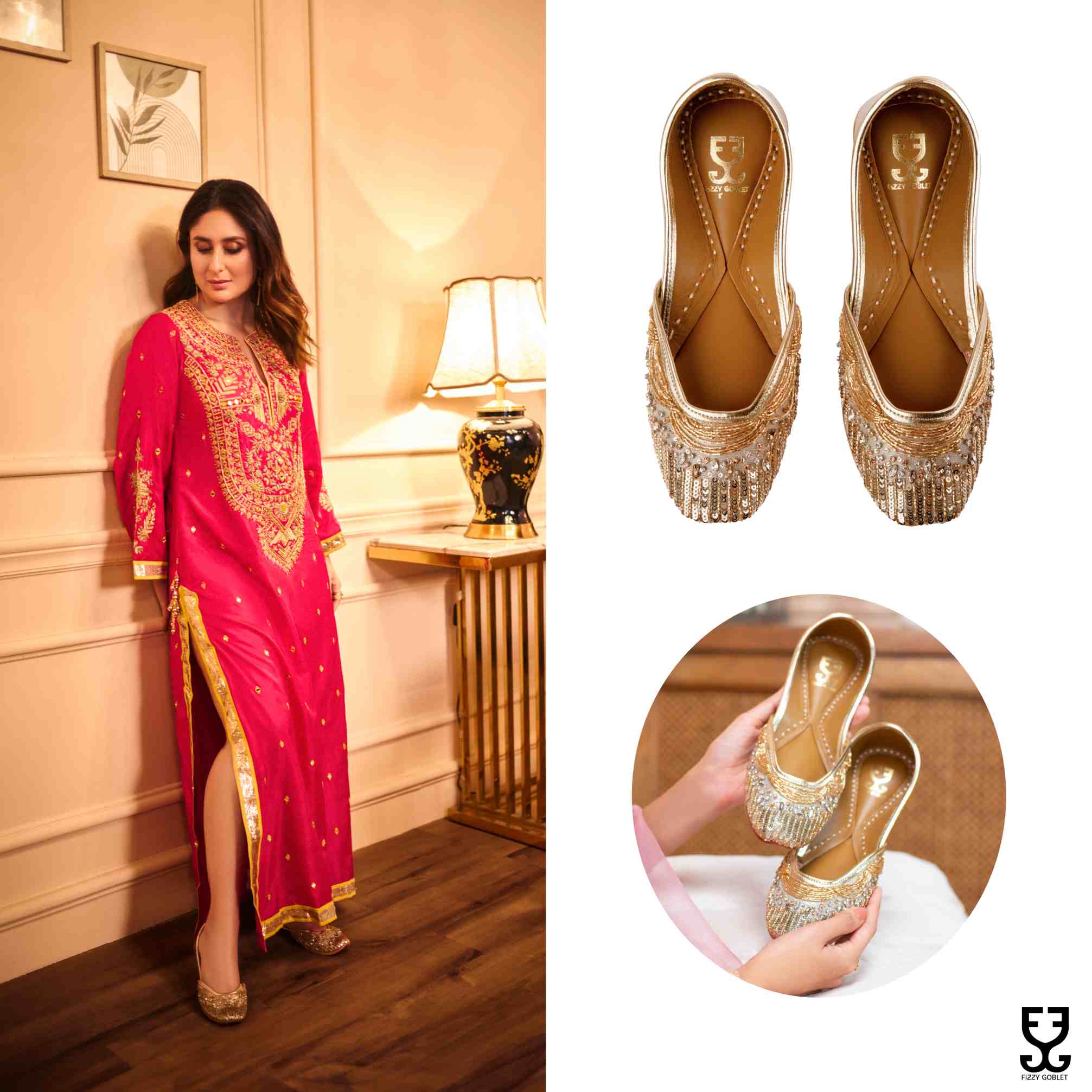 Kareena Kapoor Khan in Gold Soul : Juttis