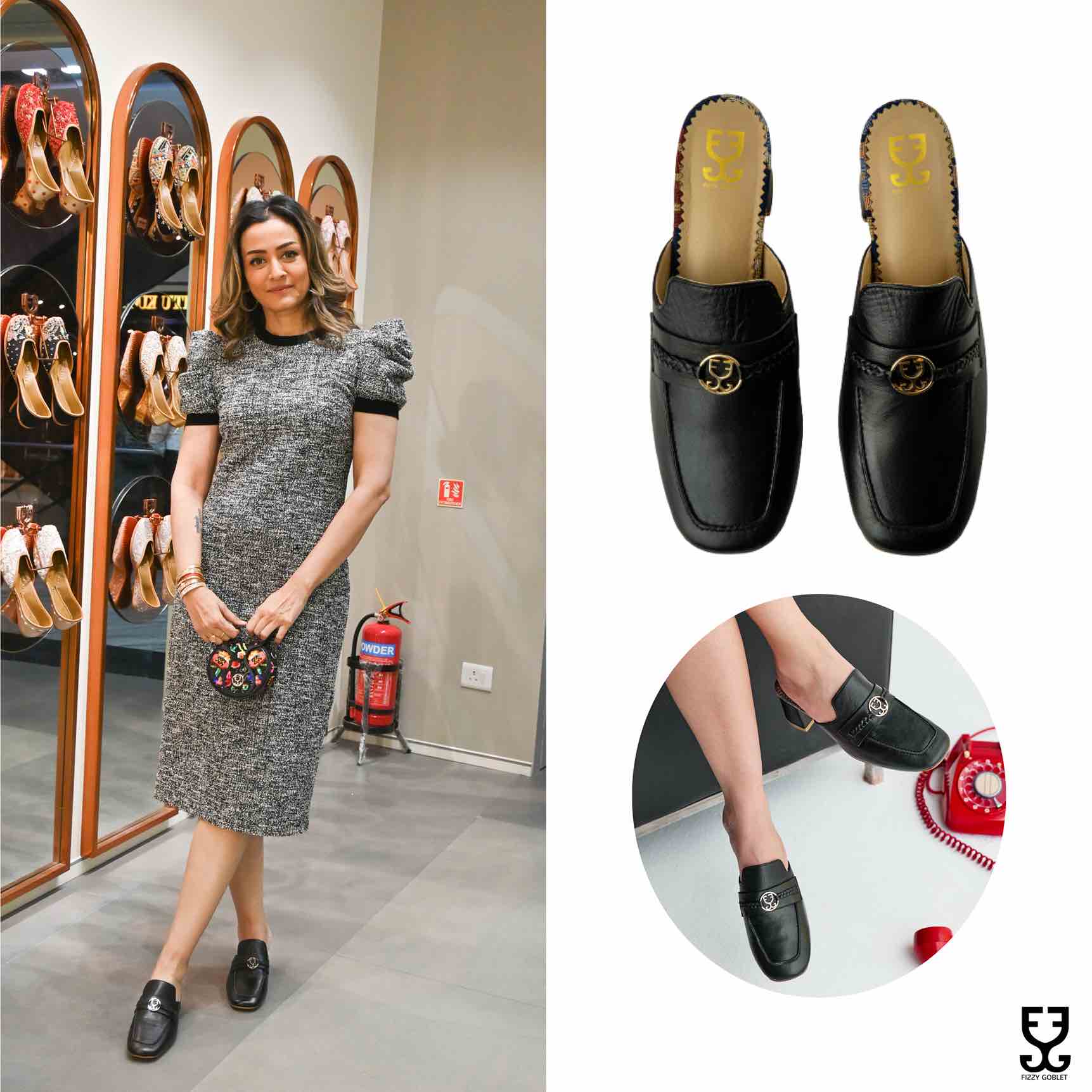 Namrata Shirodkar in Cubical Crush - Black : Loafers Heels