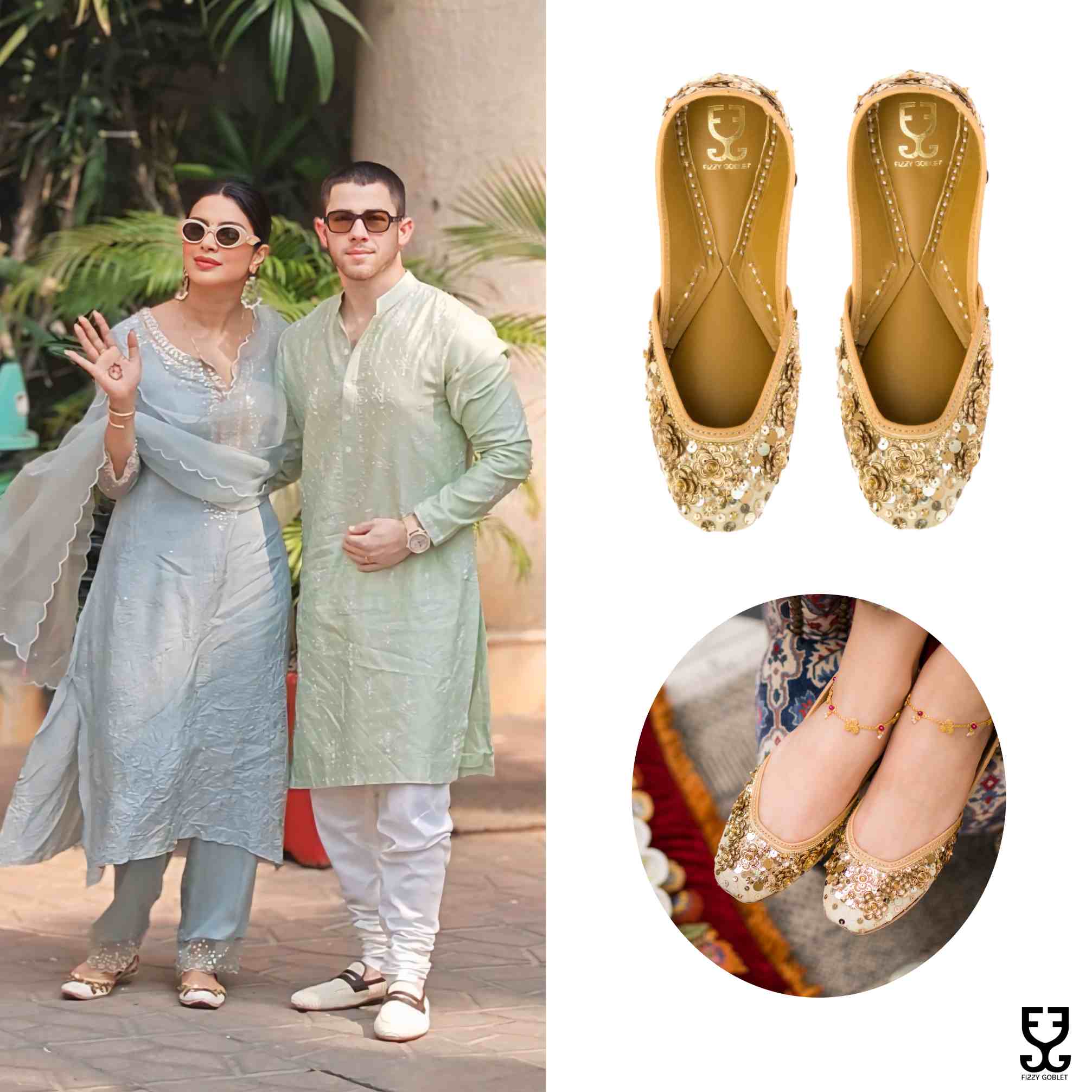 Priyanka Chopra in Goldiloves : Juttis