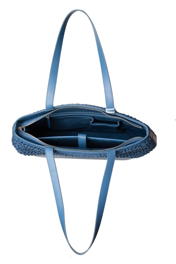 Bazaar Tote Leather : With Handwoven Raffia - Limited Edition