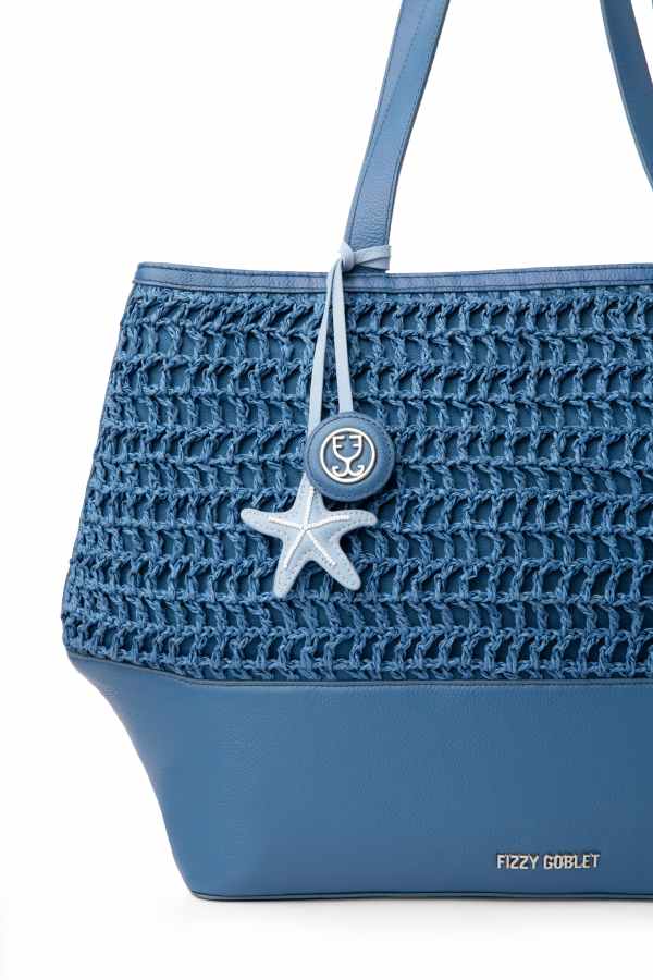 Bazaar Tote Leather : With Handwoven Raffia - Limited Edition