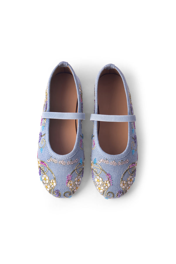 Blue Belle : Kids Ballet Flats