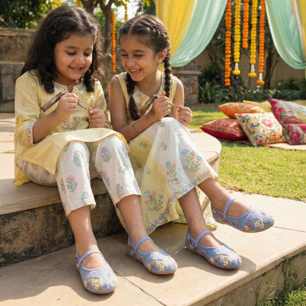 Blue Belle : Kids Ballet Flats