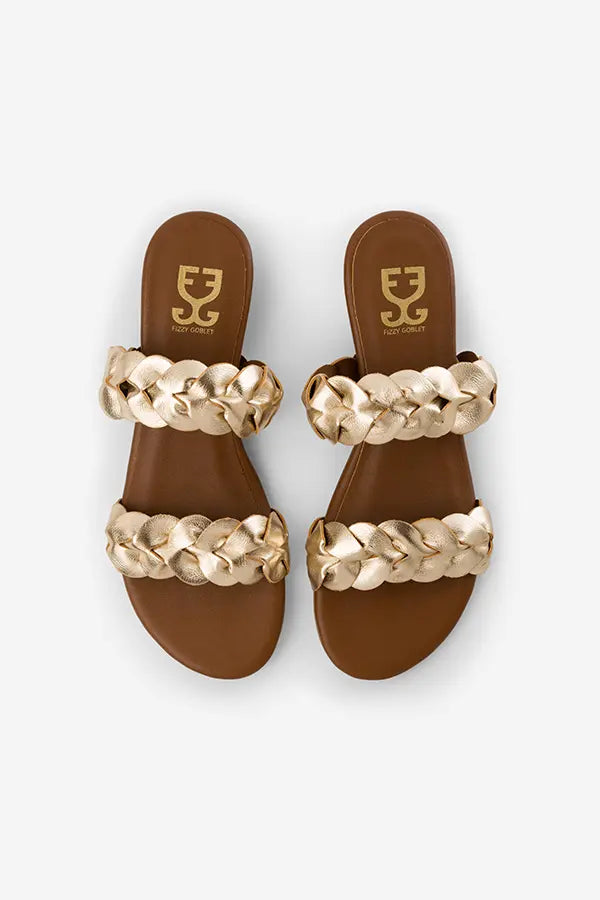 Golden Petals : Sandal Heels