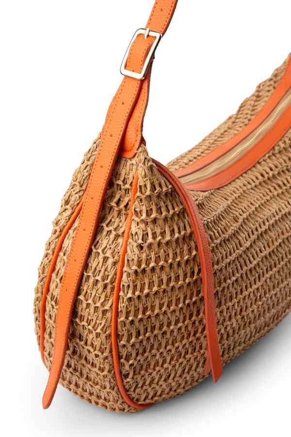 Hammock Hobo Bag : With Handwoven Raffia