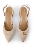 White Canvas : Slingback Heels