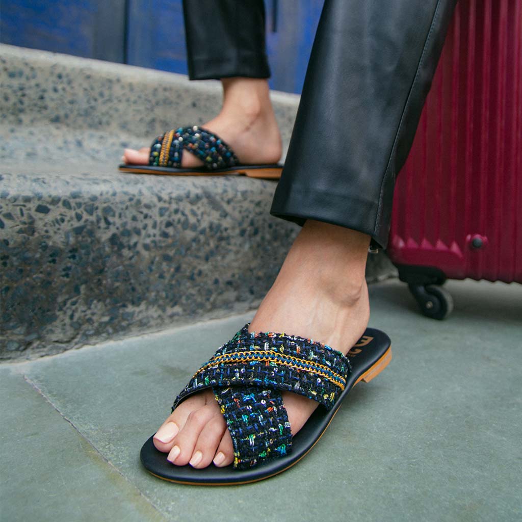 Tweed About It : Criss Cross Slides - Limited Edition