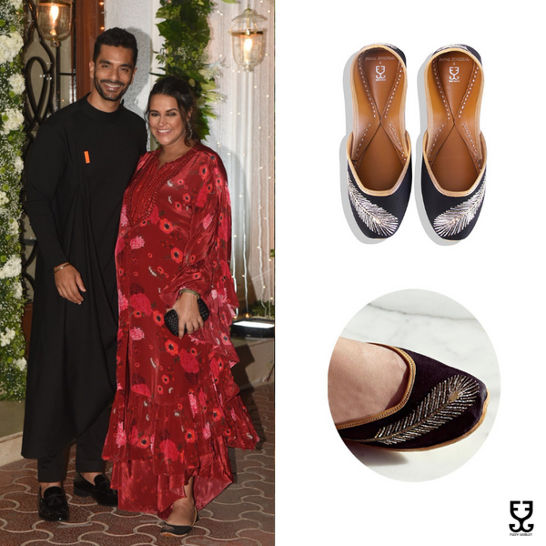 Neha Dhupia in FEATHER BLACK : PAYAL SINGHAL X FIZZY GOBLET