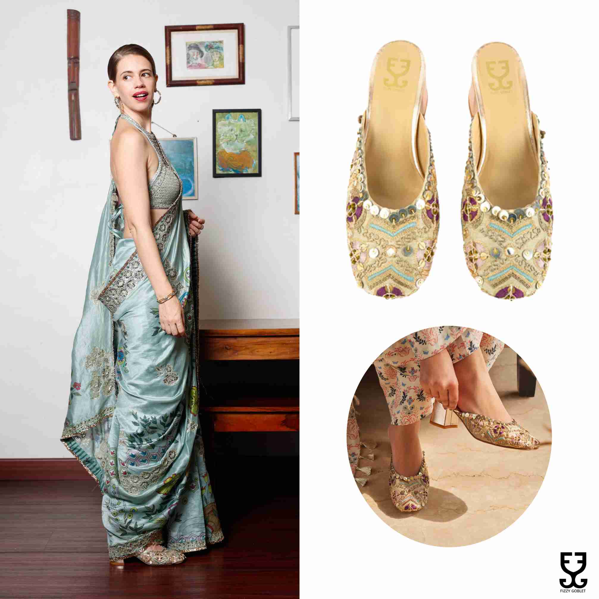 Kalki Koechlin in Wanderlust : Heels - Payal Singhal X Fizzy Goblet- Limited Edition