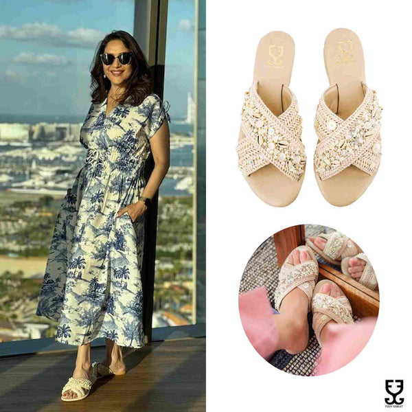 Madhuri Dixit Nene in White Sands : Criss Cross Slides - Limited Edition
