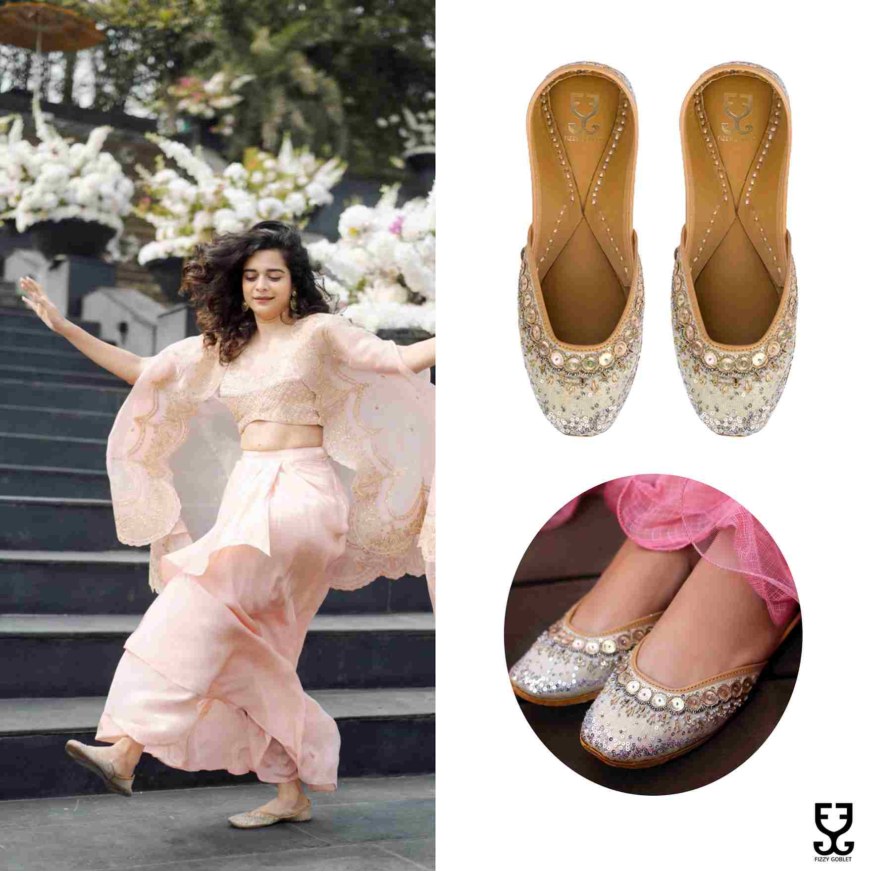 Mithila Palkar in Pixie Dust : Juttis - Silver & Gold