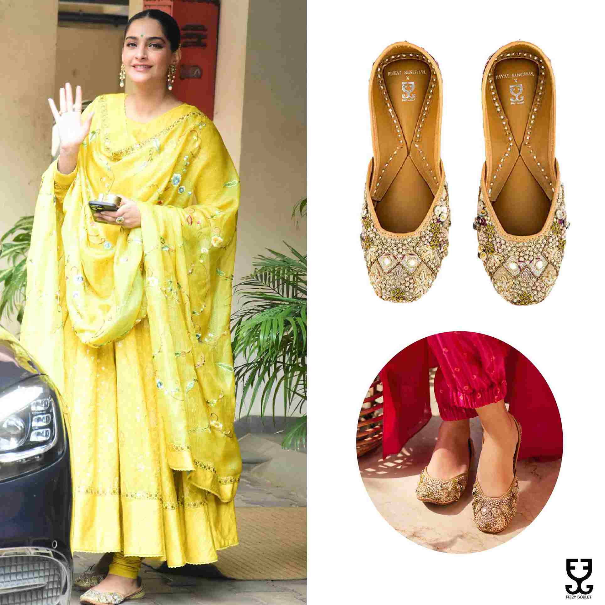 Sonam Kapoor in Seeker of Magic Juttis Payal Singhal X Fizzy Goblet