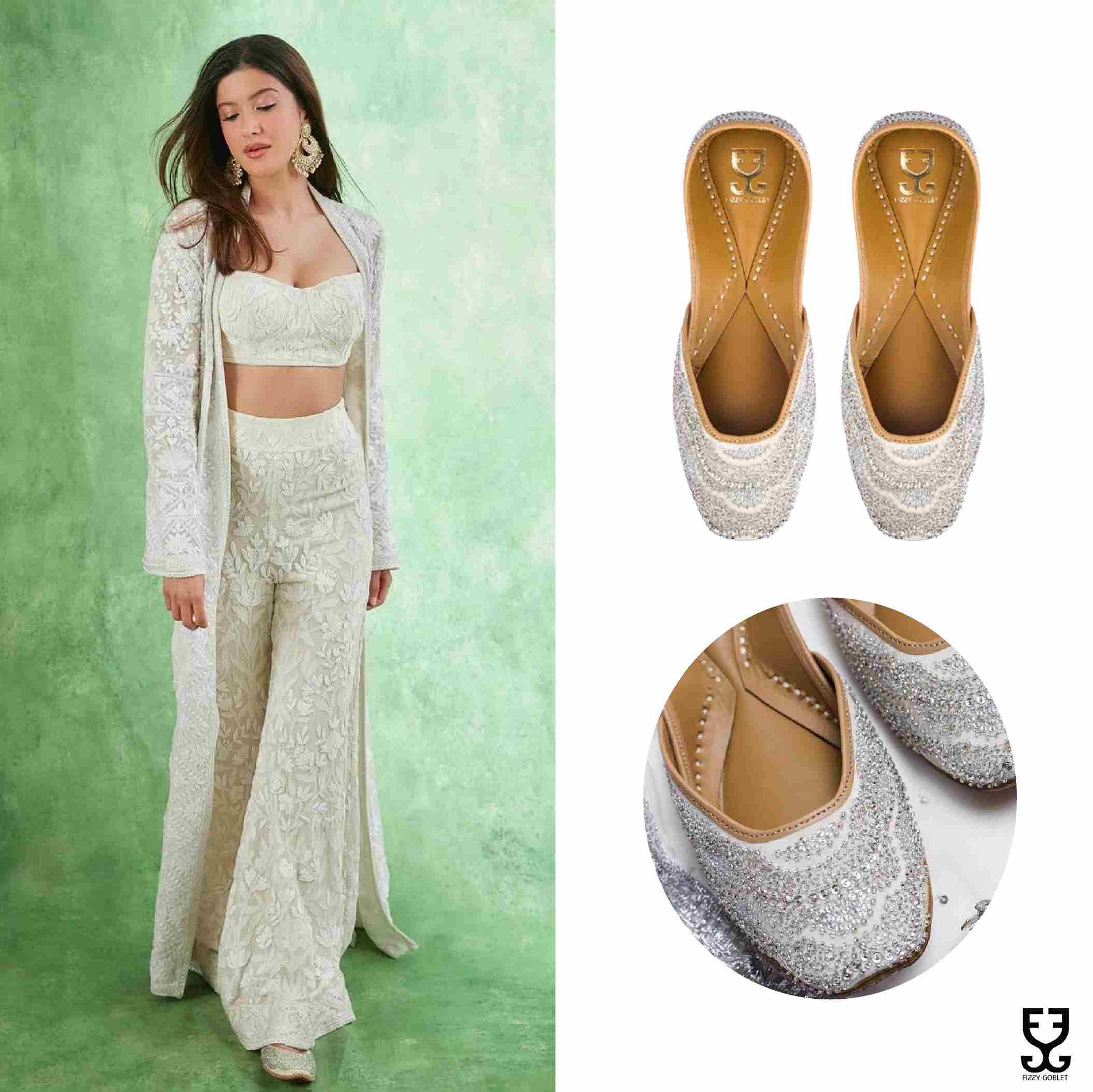 Shanaya Kapoor in Crystal Clear Juttis