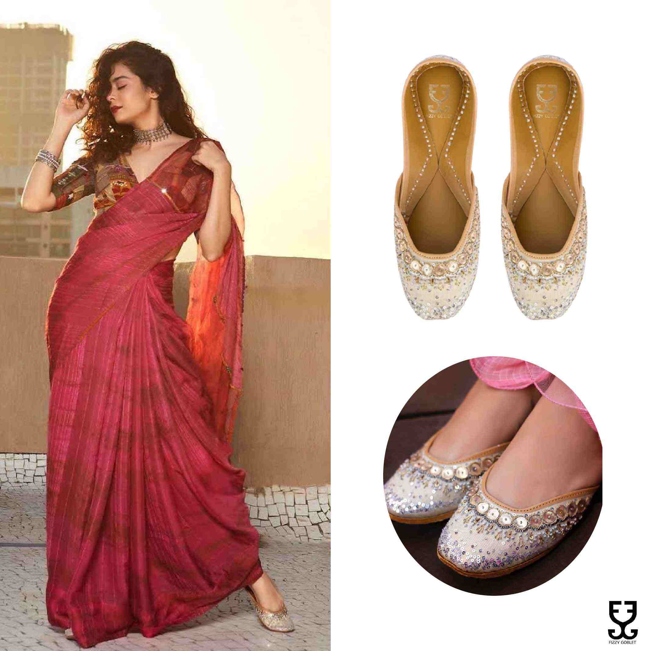 Mithila Palkar in Pixie Dust Juttis Silver & Gold