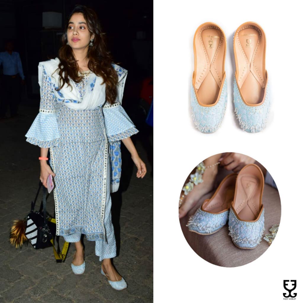 Janhvi Kapoor in Ice Drops Juttis - Limited Edition: Rahul Mishra X Fizzy Goblet