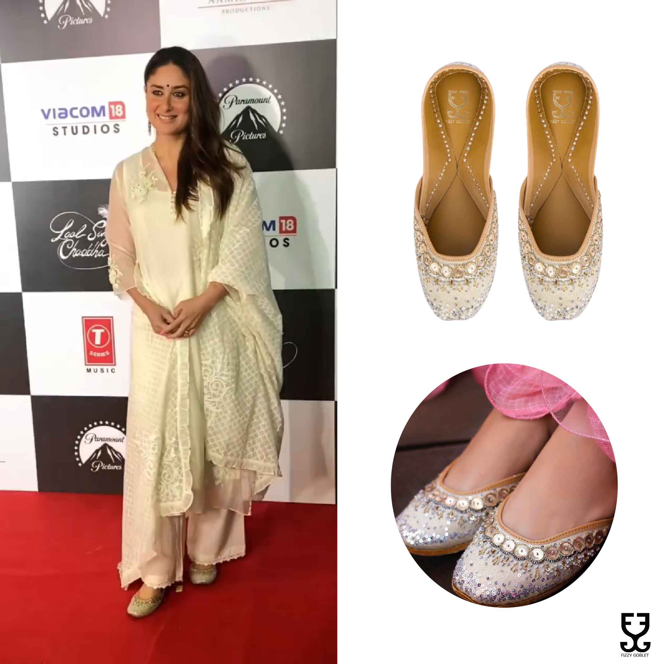 Kareena Kapoor in Pixie Dust : Juttis - Silver & Gold