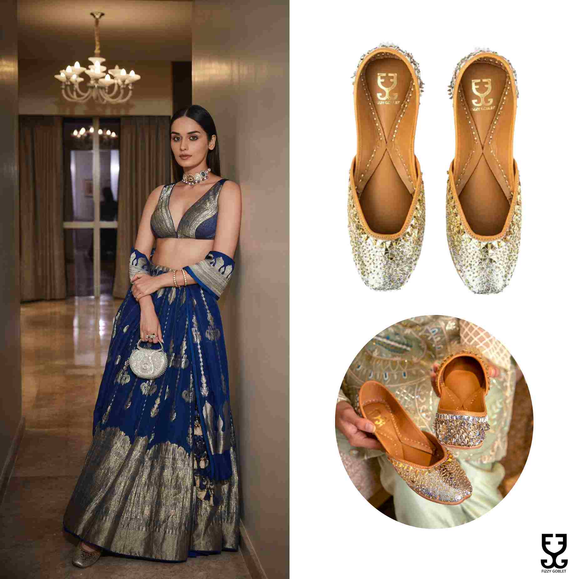 Manushi Chhillar in Star Studded Juttis