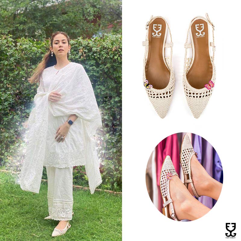 Mira Rajput in Cookies & Cream + 🦋🌸 : Slingback Mules