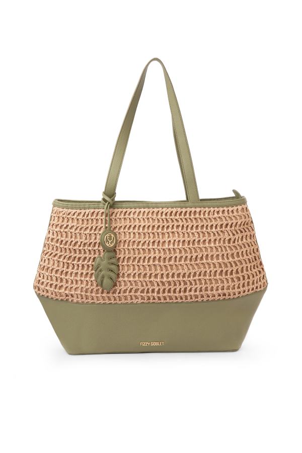Bazaar Tote : With Handwoven Raffia - Limited Edition