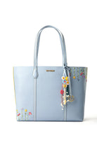 Fizzy Tote Leather Stone Blue