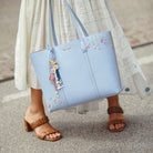 Fizzy Tote Leather : Stone Blue
