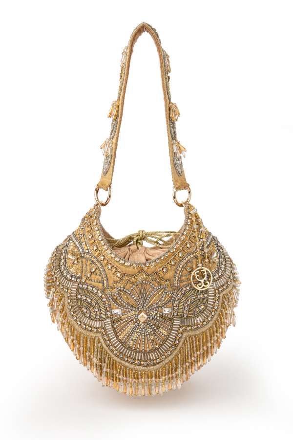 Bold in Gold : Potli (With Embroidered Handle)