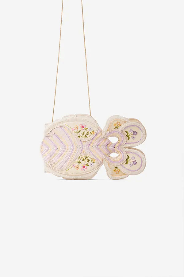 Floral Finomena : Fish Bag - Ivory Handcrafted - Fizzy Goblet - Sling Bag