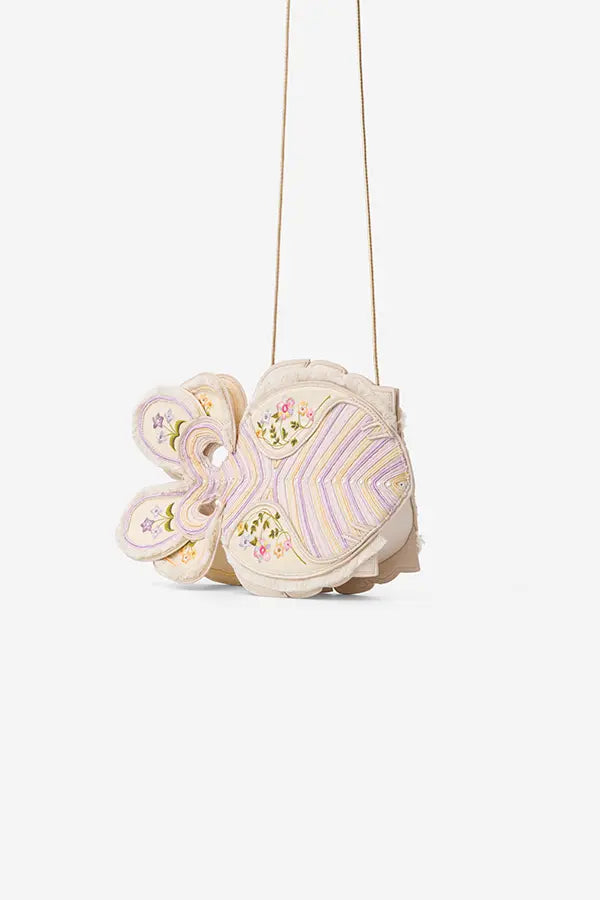Floral Finomena : Fish Bag - Ivory Handcrafted - Fizzy Goblet - Sling Bag