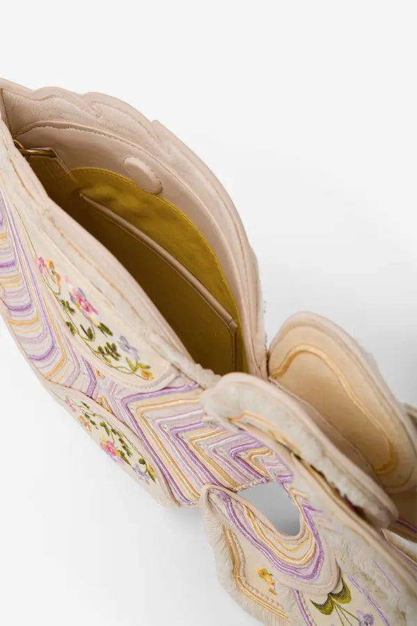 Floral Finomena : Fish Bag - Ivory Handcrafted - Fizzy Goblet - Sling Bag