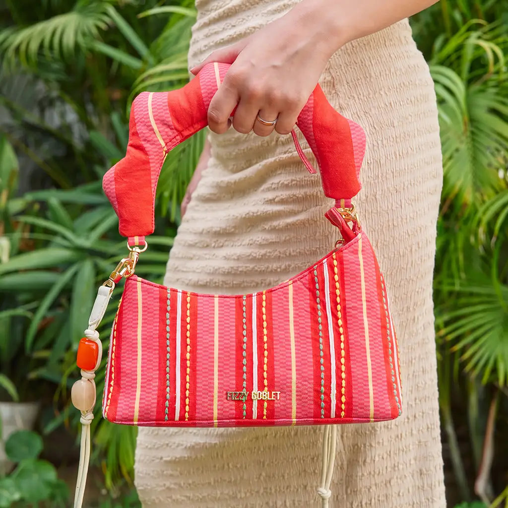 Stripe Club : Shoulder Bag - Fizzy Goblet - Handcrafted