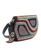 GEO Shoulder Bag Leather - Black (With Colourful Beads)