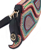 GEO Shoulder Bag Leather - Black (With Colourful Beads)