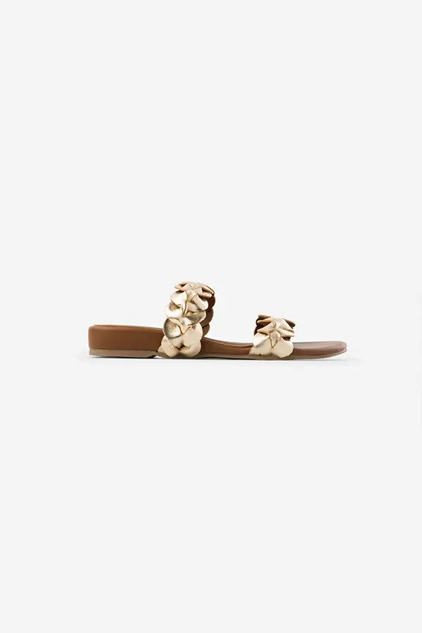 Golden Petals : Sandal Heels