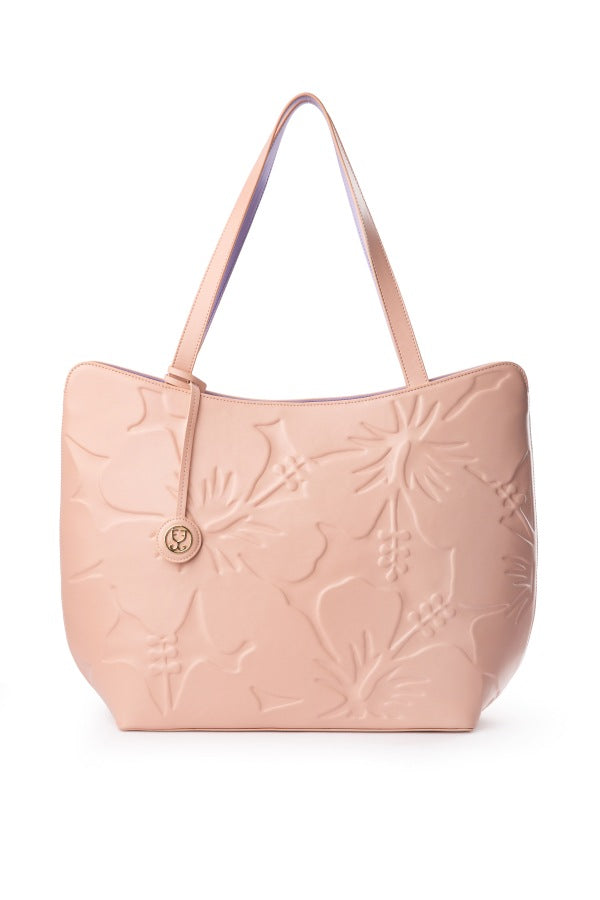 Hibiscus Tote : With Debossed Motifs