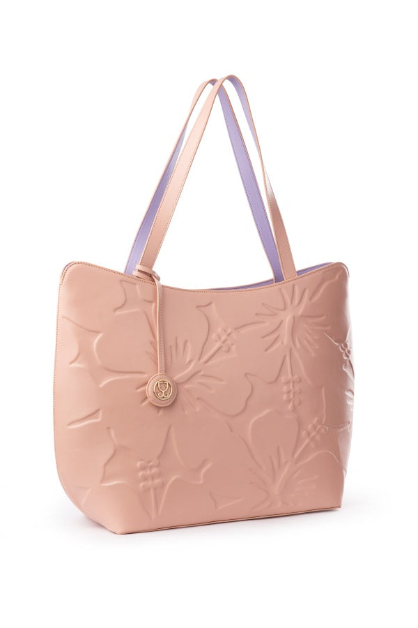 Hibiscus Tote : With Debossed Motifs