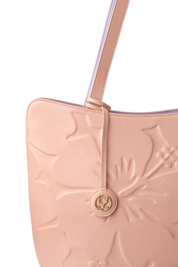 Hibiscus Tote : With Debossed Motifs