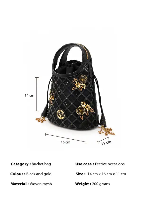 Queen B - Black : Potli Bag