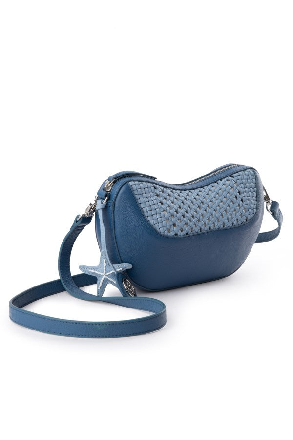 Wave Crossbody Bag : With Leather Woven Panel