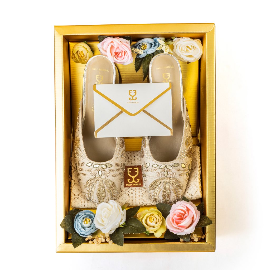 Wedding Gift Box - White Lotus Heels - Payal Singhal x Fizzy Goblet