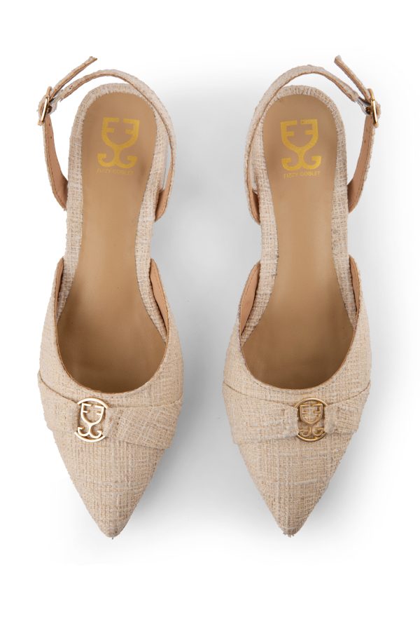 White Canvas : Slingback Heels