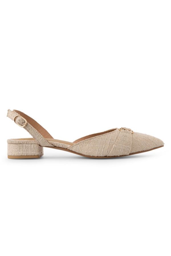 White Canvas : Slingback Heels