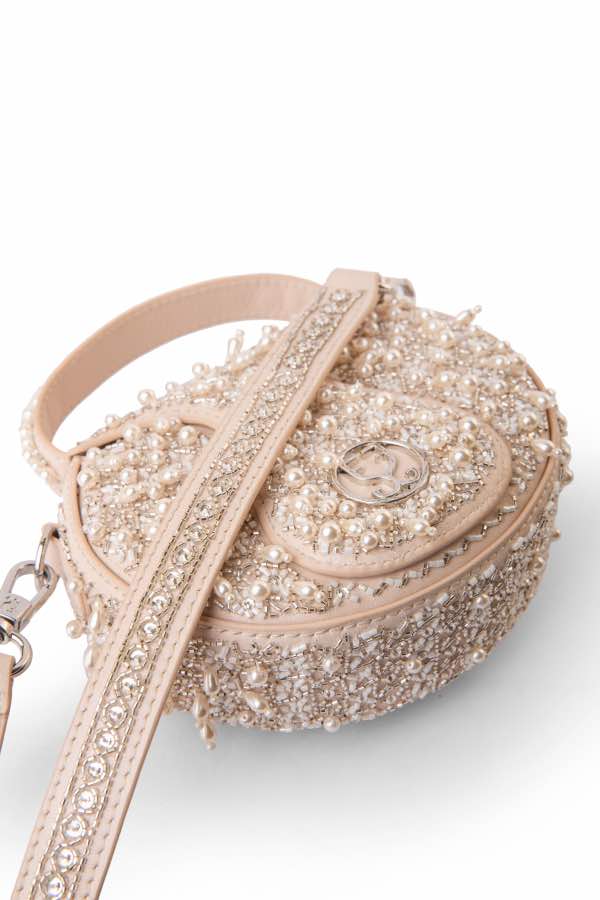 The Micro Bag Leather With Pearl Embroidery