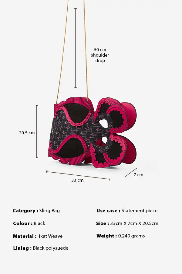 Pink Noise : Fish Bag - Pink - Handcrafted - Indian - Fizzy Goblet - Sling Bag