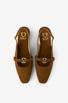 Cinnamon Girl : Slingback Mules - Fizzy Goblet - Handcrafted - Brown