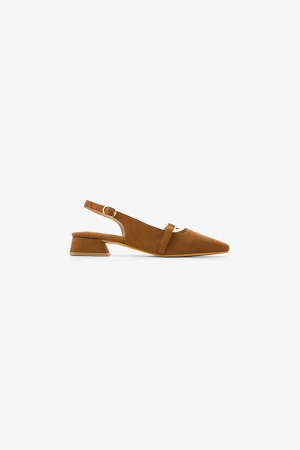 Cinnamon Girl : Slingback Mules - Fizzy Goblet - Handcrafted - Brown