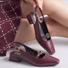 Ruby Tuesday : Slingback Mules - Ruby - FIzzy Goblet - andcrafted - India